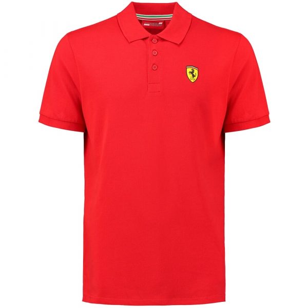 Scuderia Ferrari Men's Short Sleeve Red Classic Polo Shirt