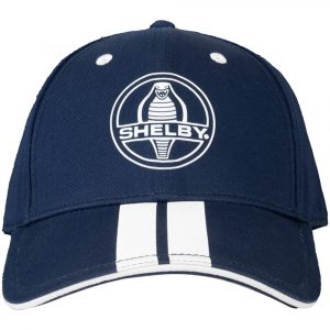 394205-NVY Shelby Racing Stripes Blue Baseball Cap