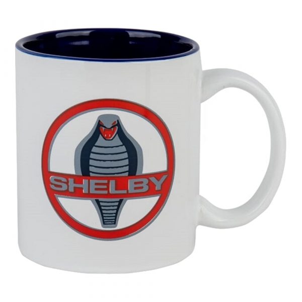 7168-COB Shelby Cobra White and Blue Two Tone Ceramic Mug