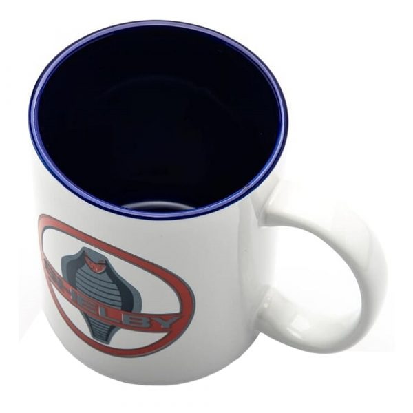7168-COB Shelby Cobra White and Blue Two Tone Ceramic Mug Top