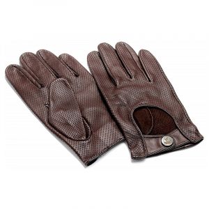 9010168DET000G08XX Automobili Lamborghini Men's Brown Leather Gloves