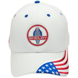 EP-XT5FLAGCOB Shelby Cobra Flag White Baseball Cap
