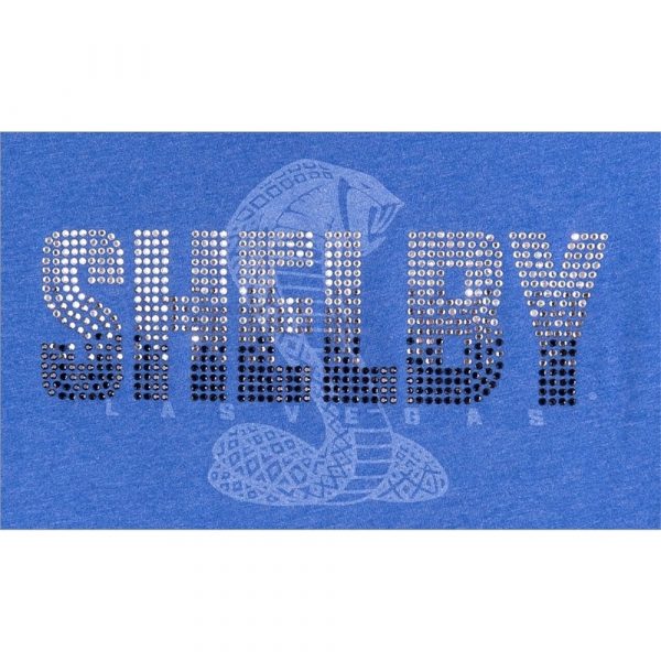 LDM0013-HDR Shelby Womens Ombre Tiffany Snake Rhinestone Blue T-Shirt Patch