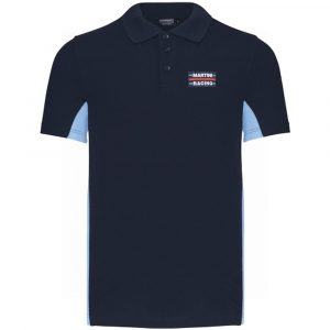 MPM501 Martini Racing Mens Track Polo Shirt Navy and Sky Blue