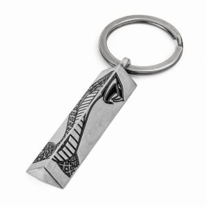 R44413-G3 Shelby Tiffany Snake 3-Sided Silver Bar Keychain