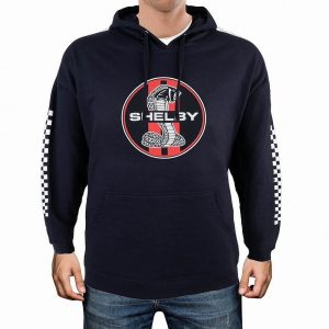 SCA0036-NVY Shelby Tiffany Snake Navy Chequered Sleeved Hoodie