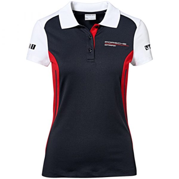 WAP80200L0J Porsche Ladies Motorsport Team Replica Polo Shirt Black White Red