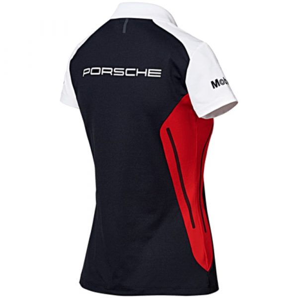 WAP80200L0J Porsche Ladies Motorsport Team Replica Polo Shirt Black White Red Back