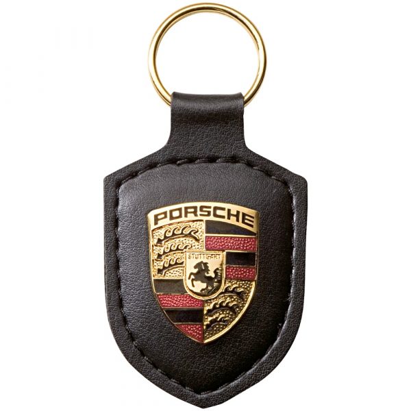 WAP0500900E Porsche Key Fob Black Leather with Metal Colour Crest