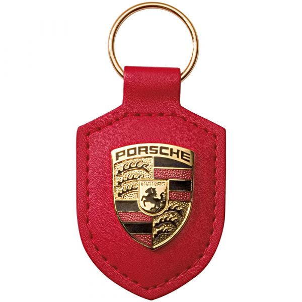 WAP0500920E Porsche Key Fob Red Leather with Metal Colour Crest