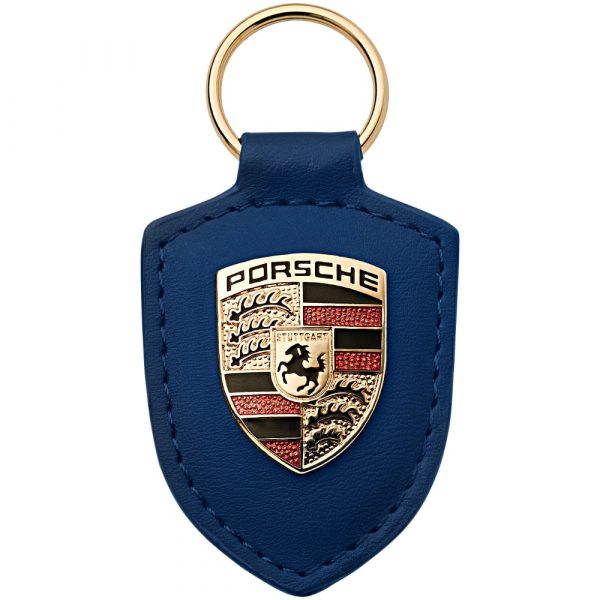 WAP0500950E Porsche Key Fob Blue Leather with Metal Colour Crest