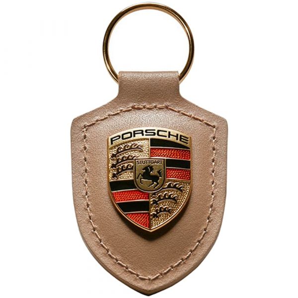 WAP0500980H Porsche Key Fob Luxor Beige Leather with Metal Colour Crest