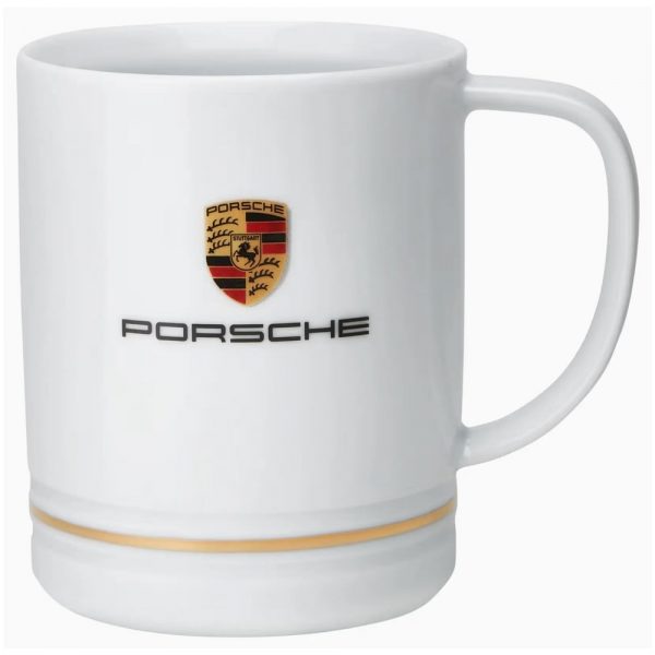 WAP0506070MBIG Porsche Large White Mug Crest and Gold Ring 420ml