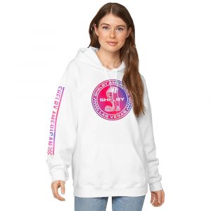 WQM766-WHT Shelby American Ladies Las Vegas White Hoodie