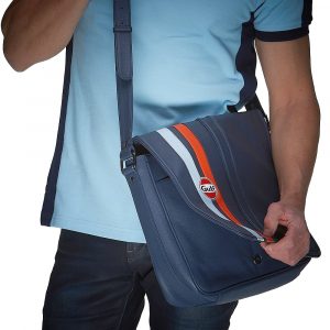 Grandprix Originals Gulf Leather Silverstone Bag Navy Blue
