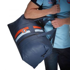 Grandprix Originals Gulf Leather Travel Bag Navy Blue