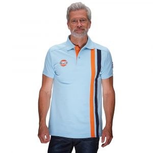 Grandprix Originals Gulf Modern Stripe Men's Polo Shirt Light Blue