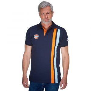 Grandprix Originals Gulf Modern Stripe Men's Polo Shirt Navy Blue