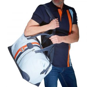 Grandprix Originals Gulf Leather Travel Bag Light Blue