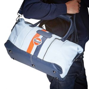 Grandprix Originals Gulf Leather Travel Bag Light Blue Medium