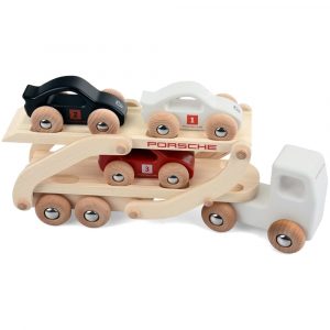 WAP.040.010.0H Porsche Wooden Racing Truck with Cars