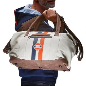 Grandprix Originals Gulf Leather Travel Bag Light Beige Medium