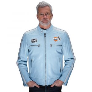 Grandprix Originals Gulf Mens 125 Racing Jacket Light Blue
