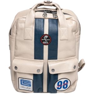 Classic Legend Motors Carroll Shelby GT40 Leather Backpack Cream