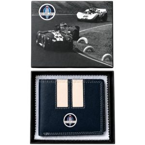 Classic Legend Motors Carroll Shelby Leather Wallet Navy Blue
